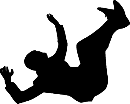 Man Slip and Fall Silhouette